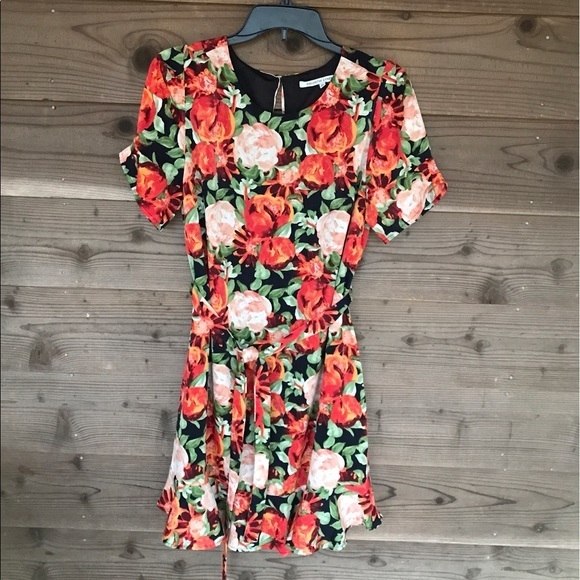 Collective Concepts Floral Scoop Neck S/S Dress M - Picture 1 of 8